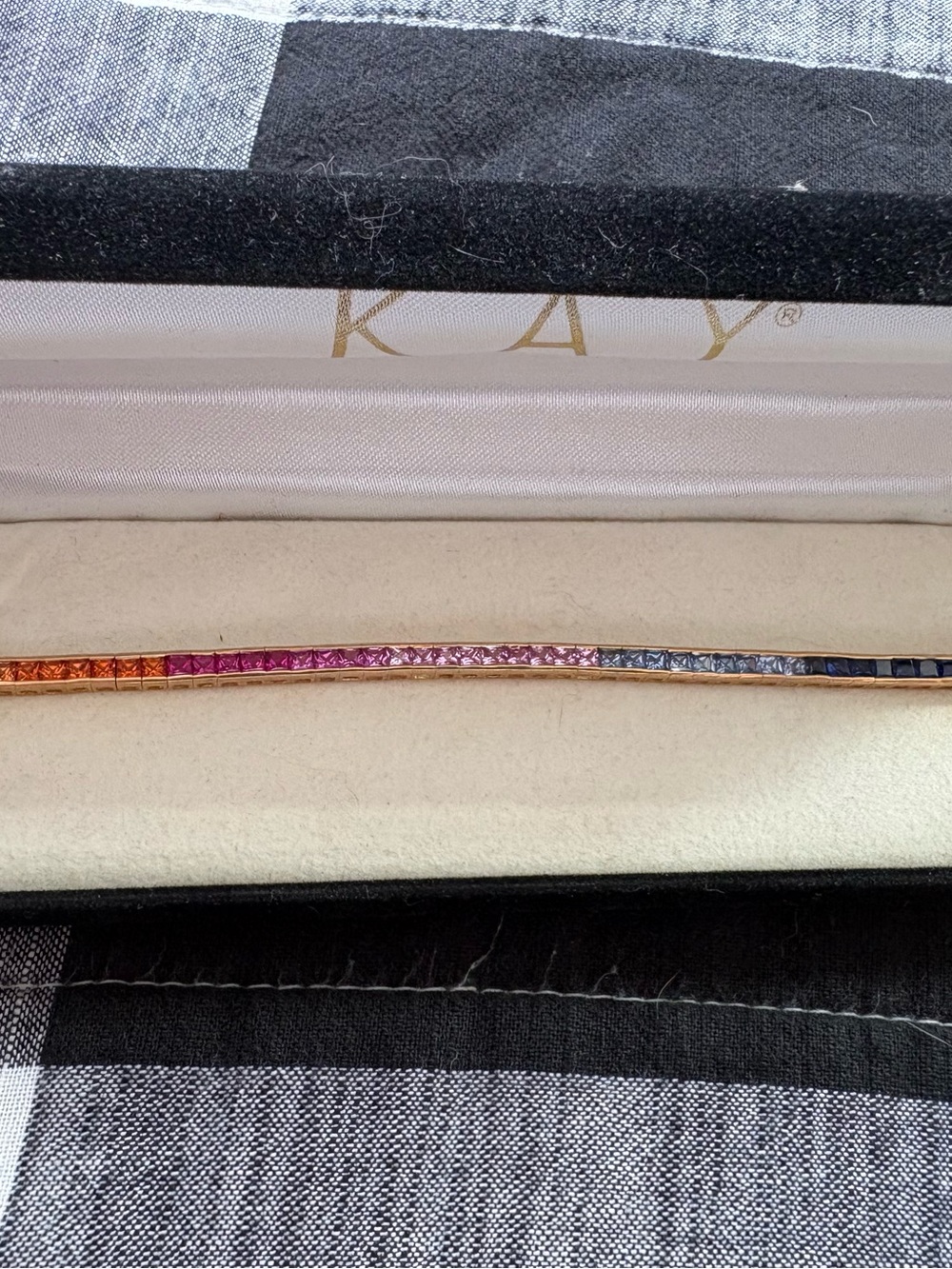 Yellow Gold Rainbow Sapphire Bracelet